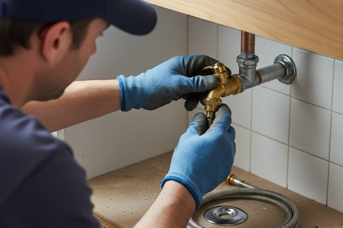 Shutoff valve and fitting work during Burst Pipe Repair in Tremonton